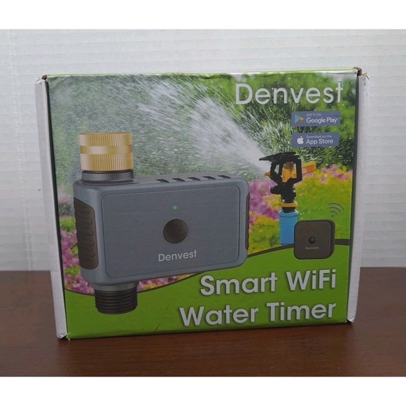 New Denvest Smart WiFi Water Timer 1-Zone Brass Inlet Alexa Google App Control - Picture 1 of 7
